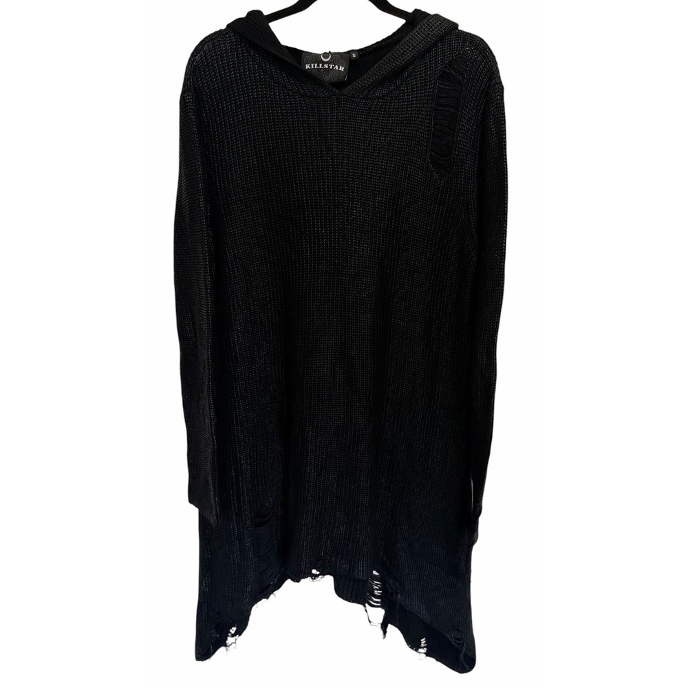 KILLSTAR Mantra Hooded Knit Sweater Black Women's Size Small